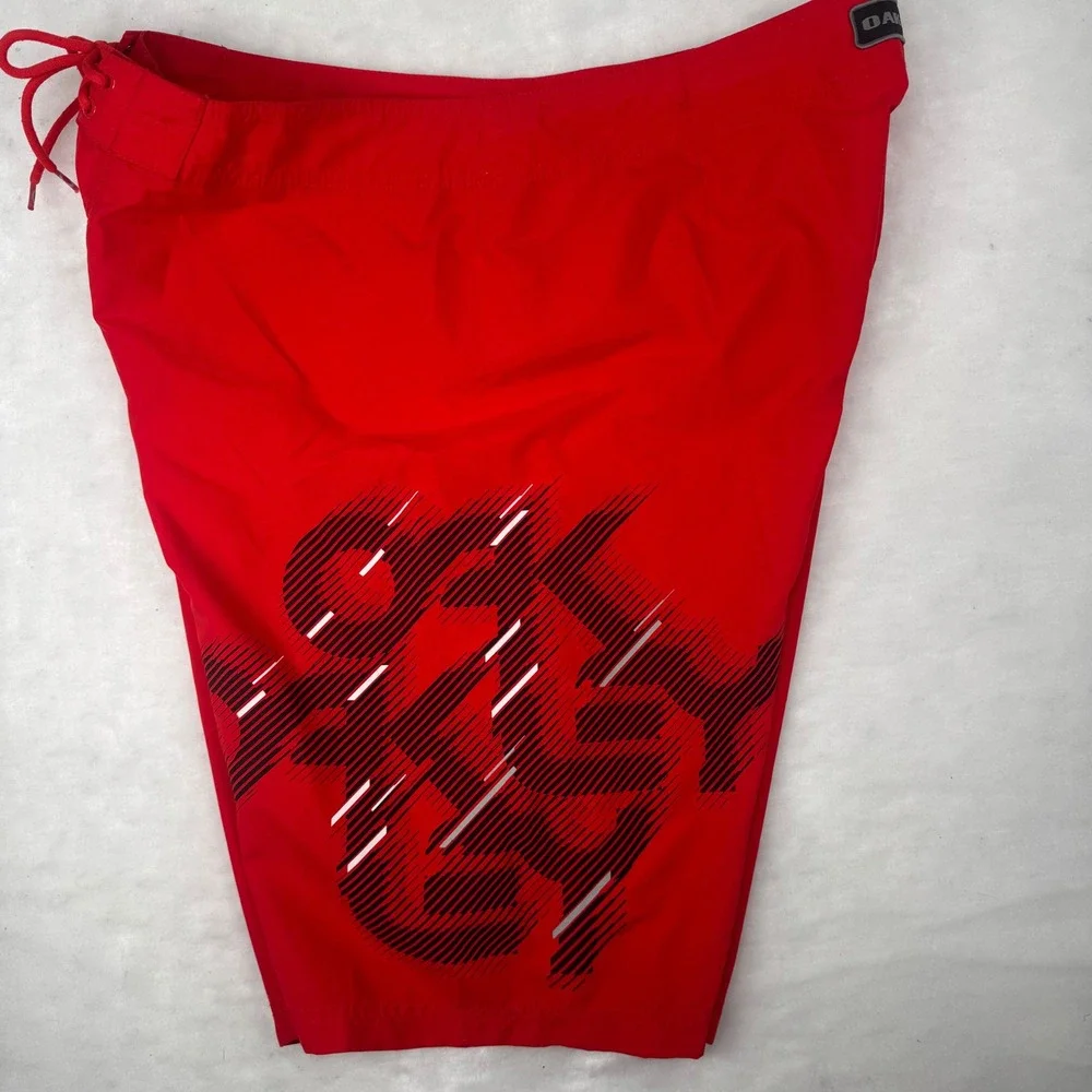 Oakley Board Shorts Mens Size 40 Red Spell Out Graphic Surf Swim Trunks